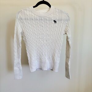 Abercrombie & Fitch Ivory Cable Knit Pullover